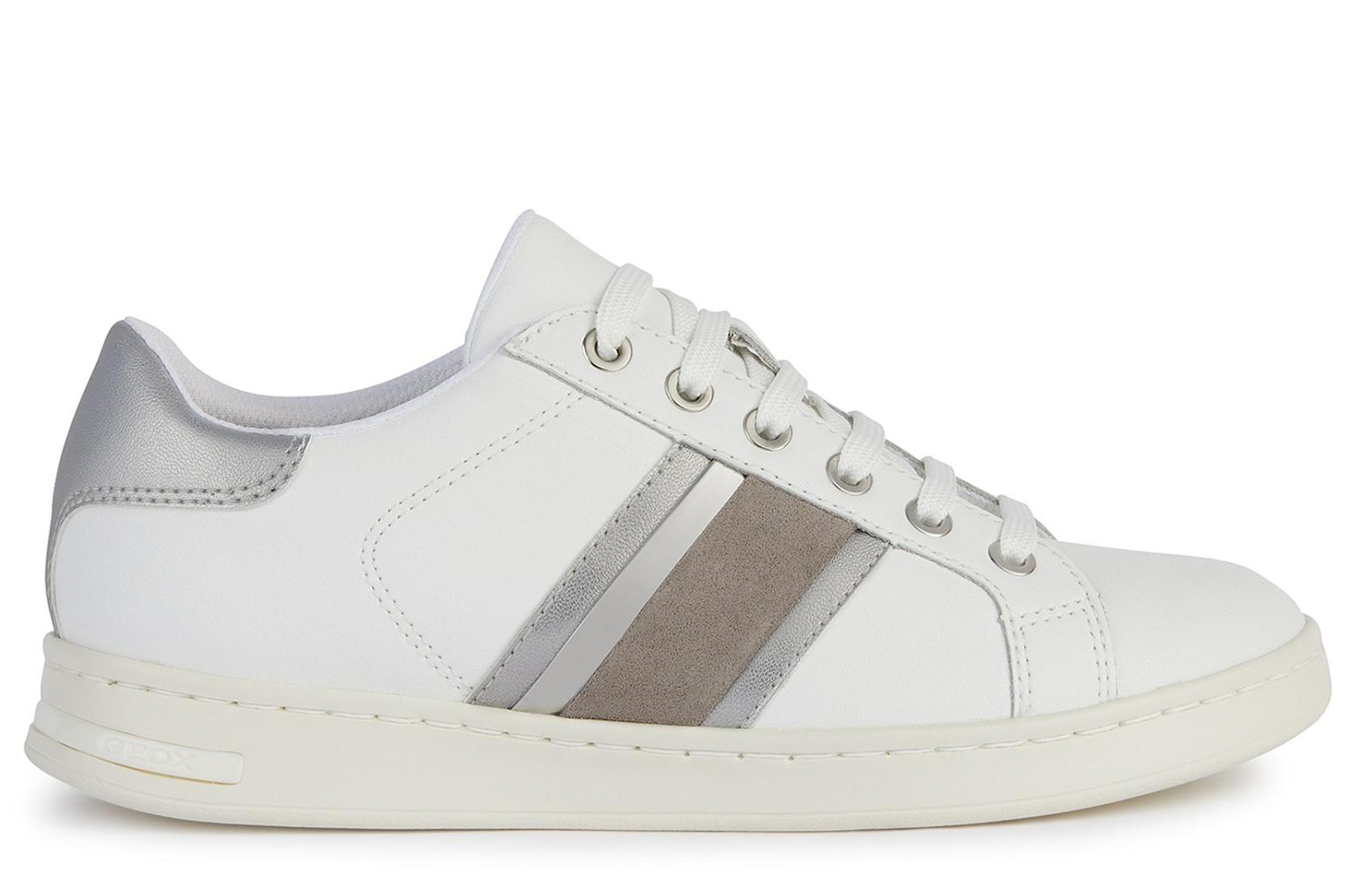 Geox Jaysen Womens | Court Shoes  | White / Silver  | UK Size 3