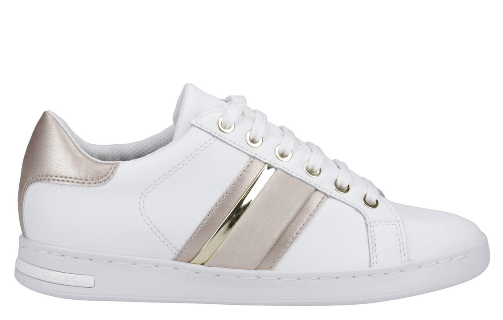 Geox Jaysen Womens | Court Shoes  | White / Gold  | UK Size 7.5