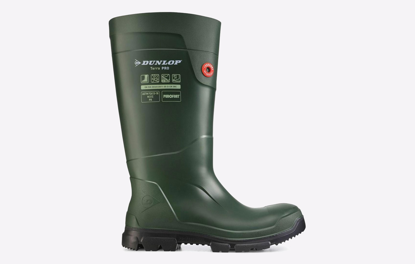 Dunlop Terrapro Full Safety Wellington Unisex Men's | Safety Footwear  | Green  | UK Size 10