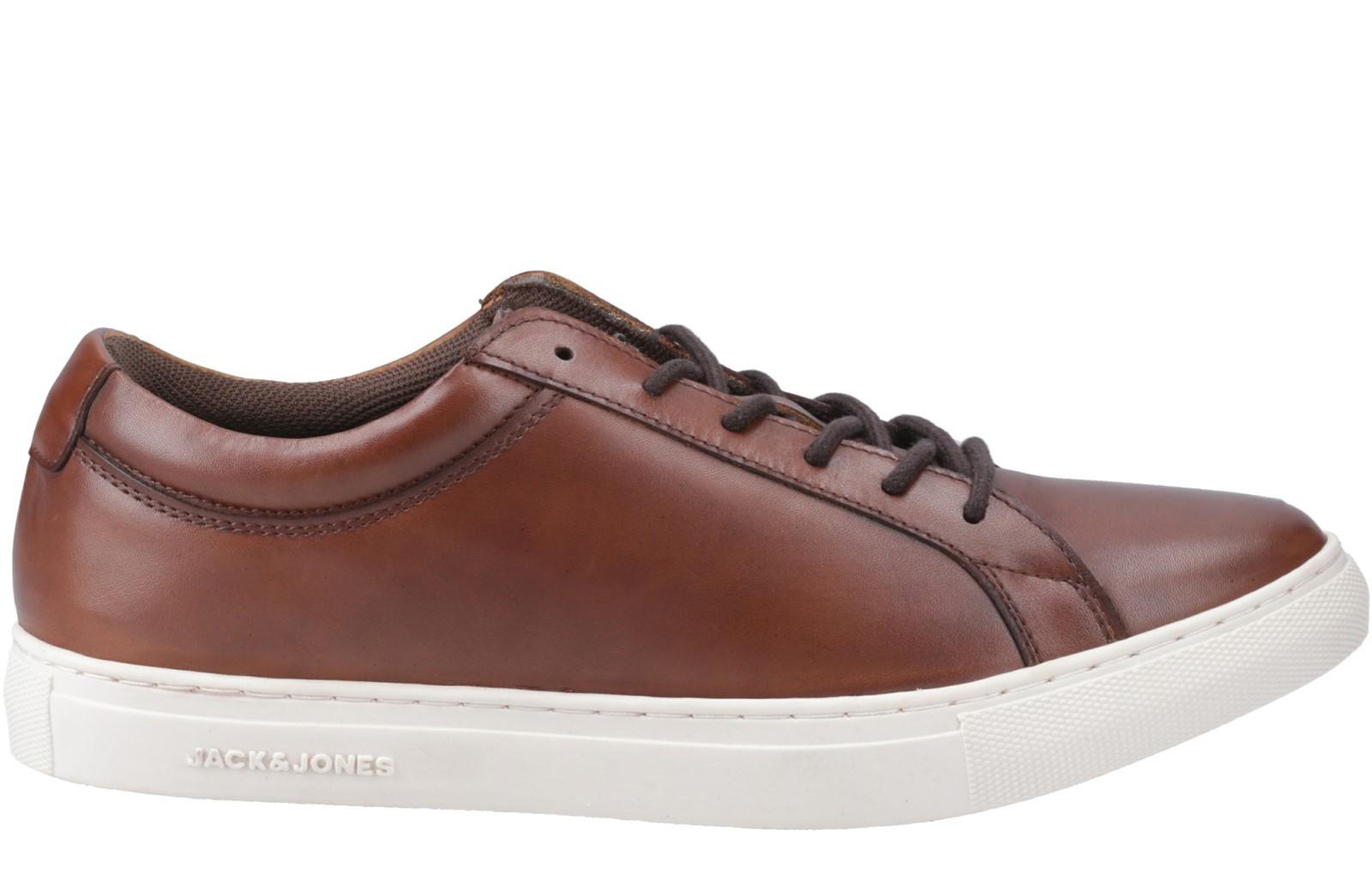 Jack & Jones Galaxy Leather Men's Trainers  Size: 2 Colour : Cognac