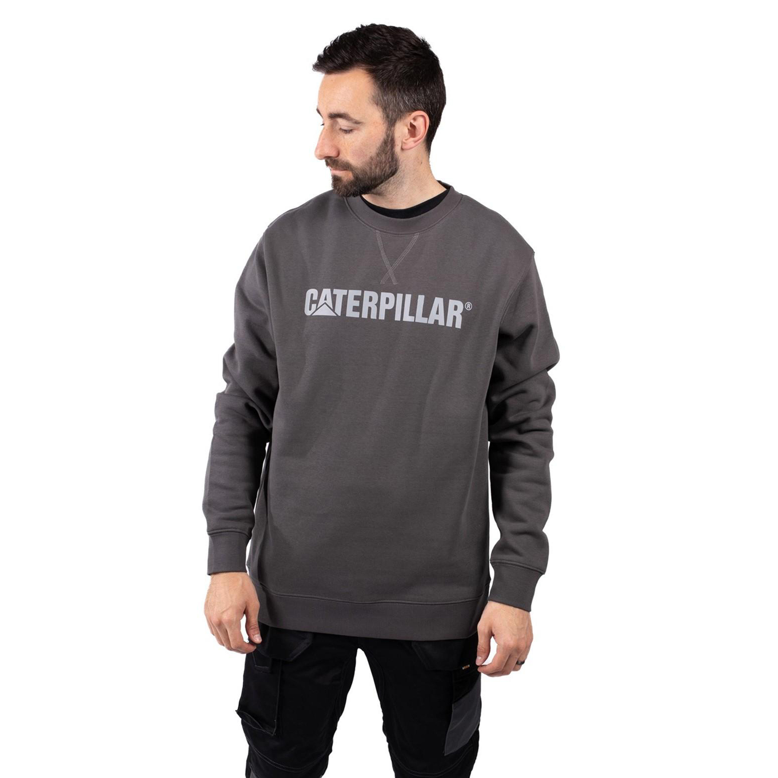 Caterpillar Midweight Men's Sweatshirt Men's Trainers, Size Lge In Magnet