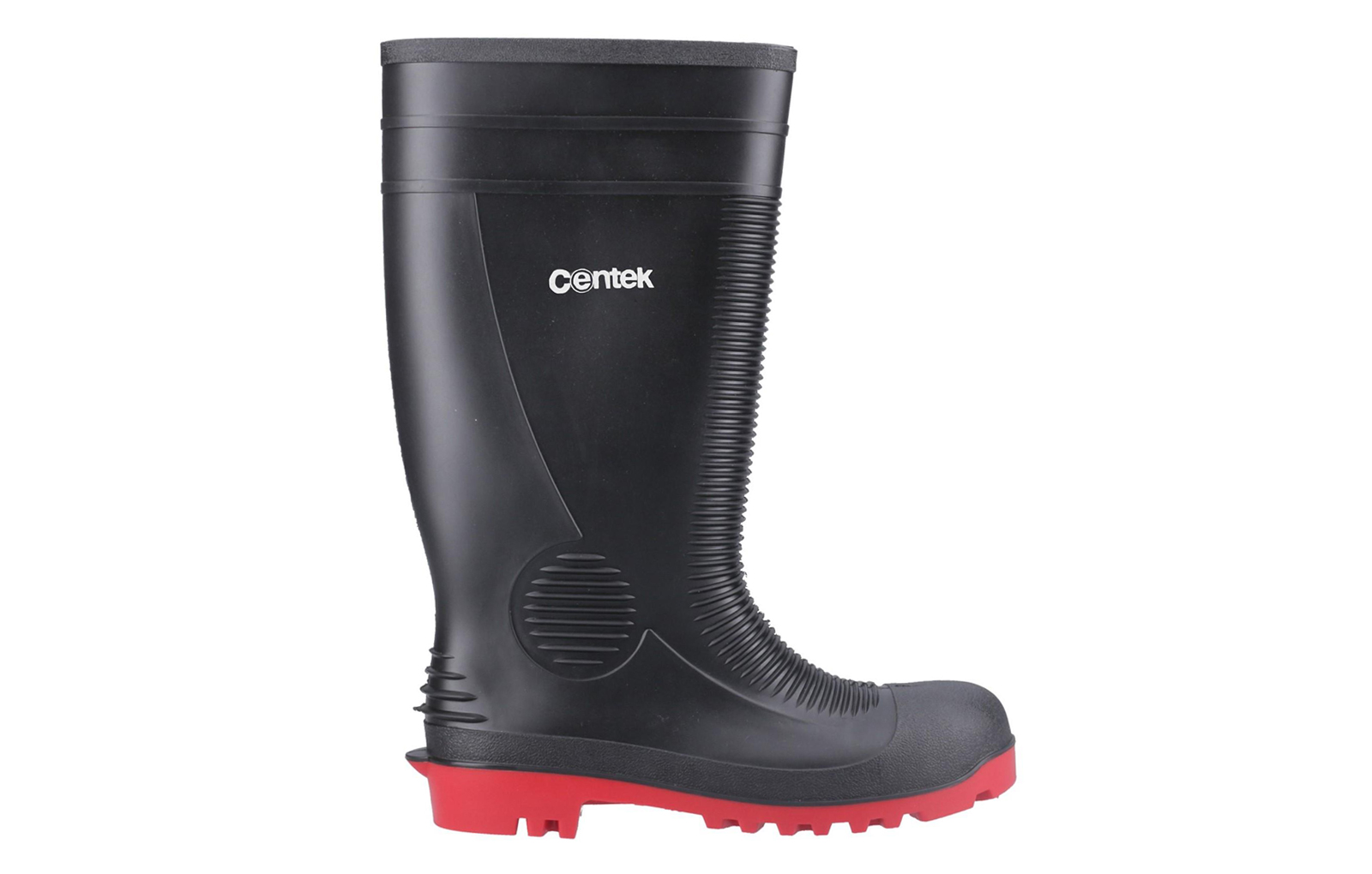 Centek Fs340 Unisex Safety Wellington Boots | Safety Boots  | Black/Red  | UK Size 8