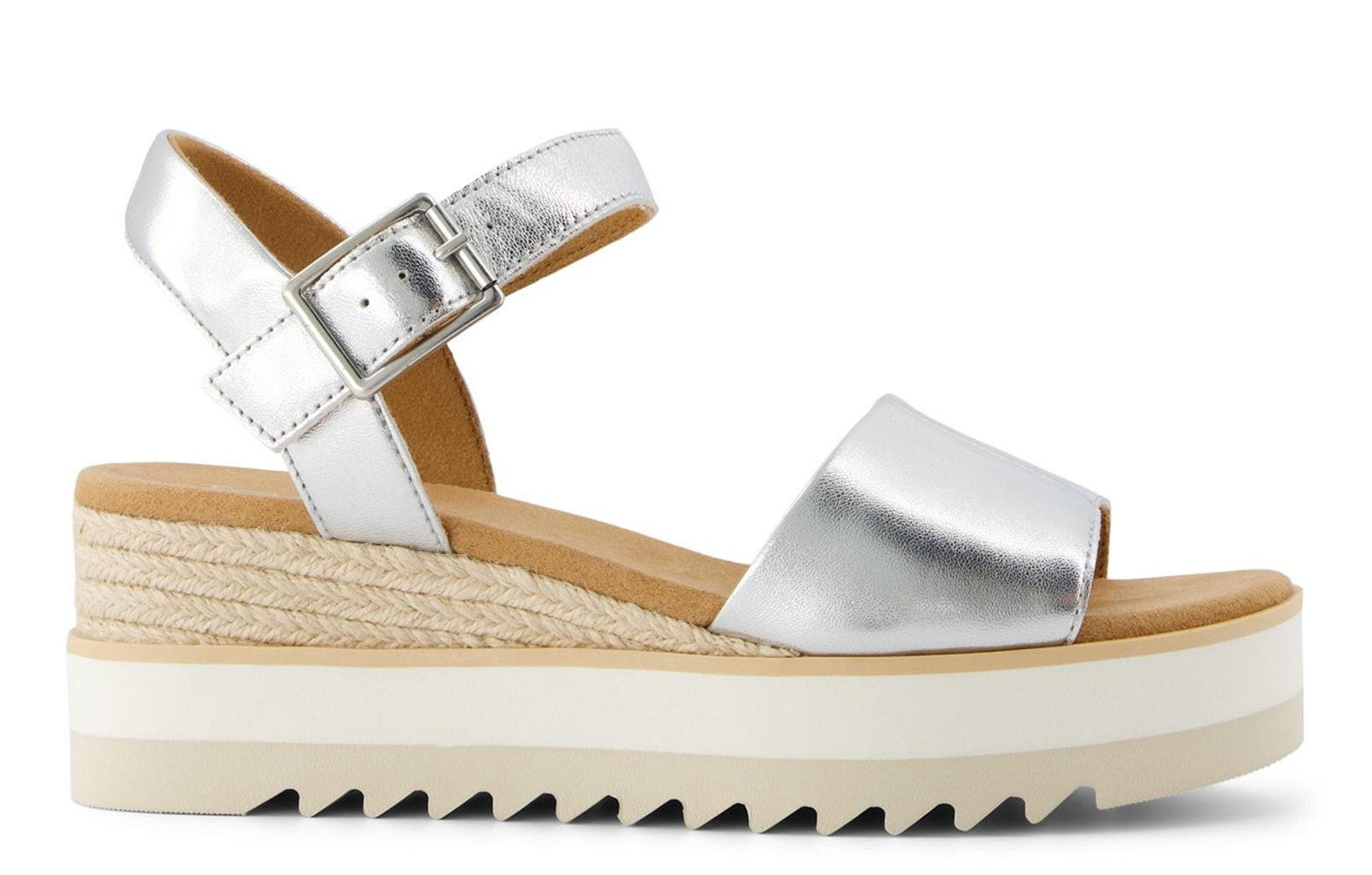 Toms Diana Womens Sandals | Slip On Shoes  | Silver  | UK Size 8