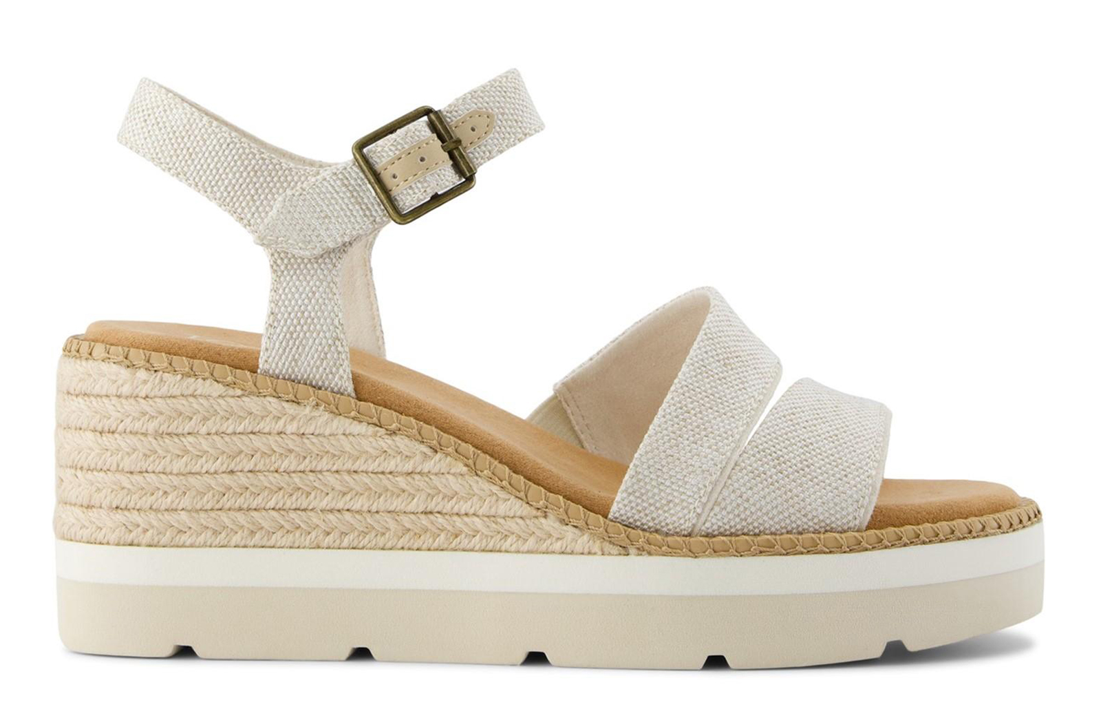 Toms Darya Womens Wedge Sandals | Slip On Shoes  | Natural  | UK Size 8