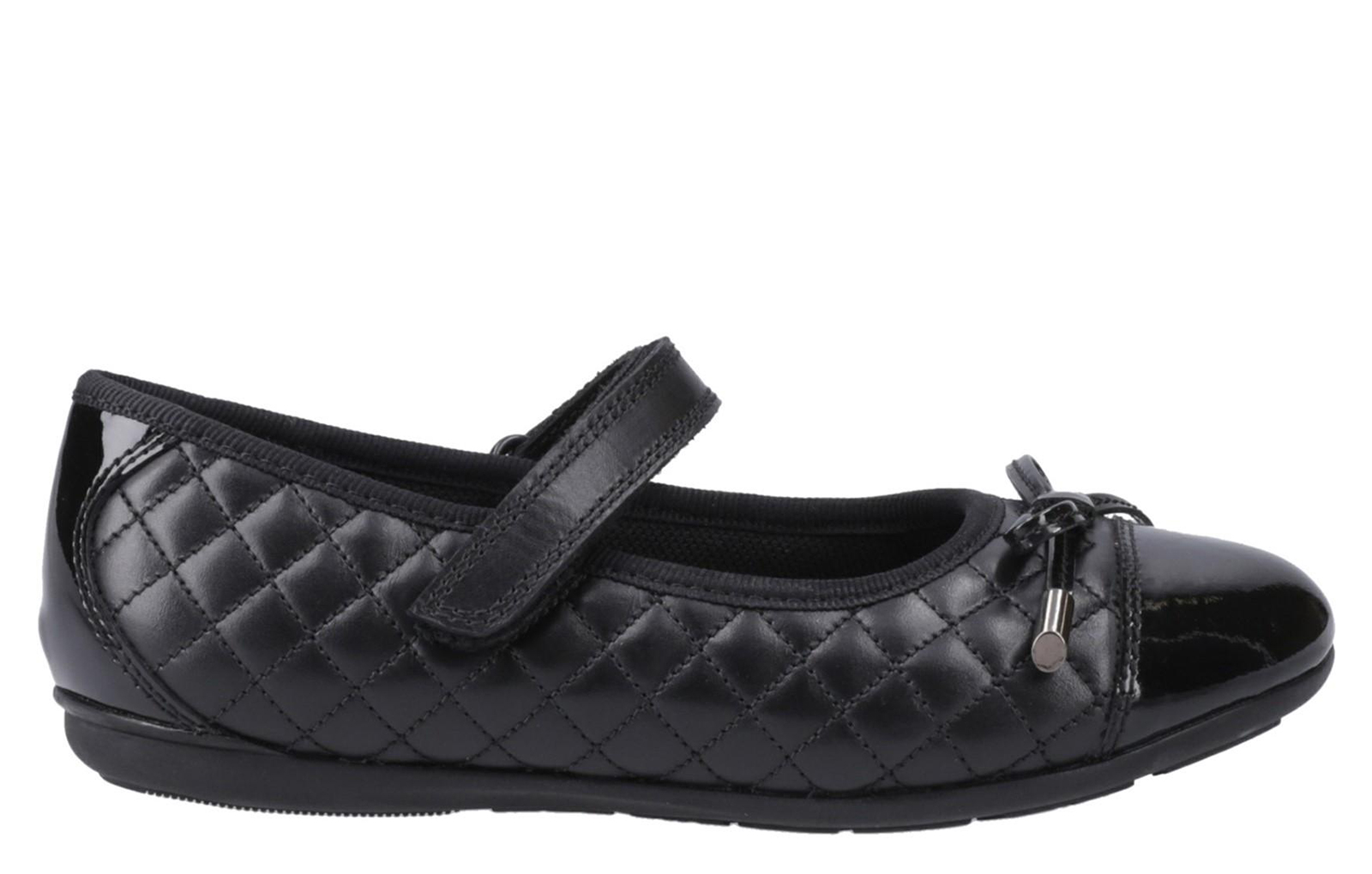 Hush Puppies Lottie Kids Girls Ballerina Shoes | School Shoes  | Black  | UK Size 1