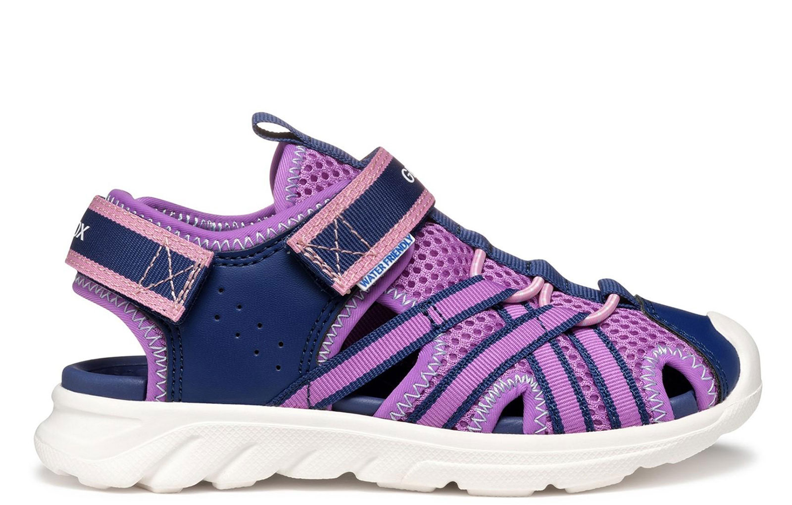 Geox Airadyum Water-Friendly Kids Girls Sandals | Sandals  | Navy / Purple  | UK Size 3