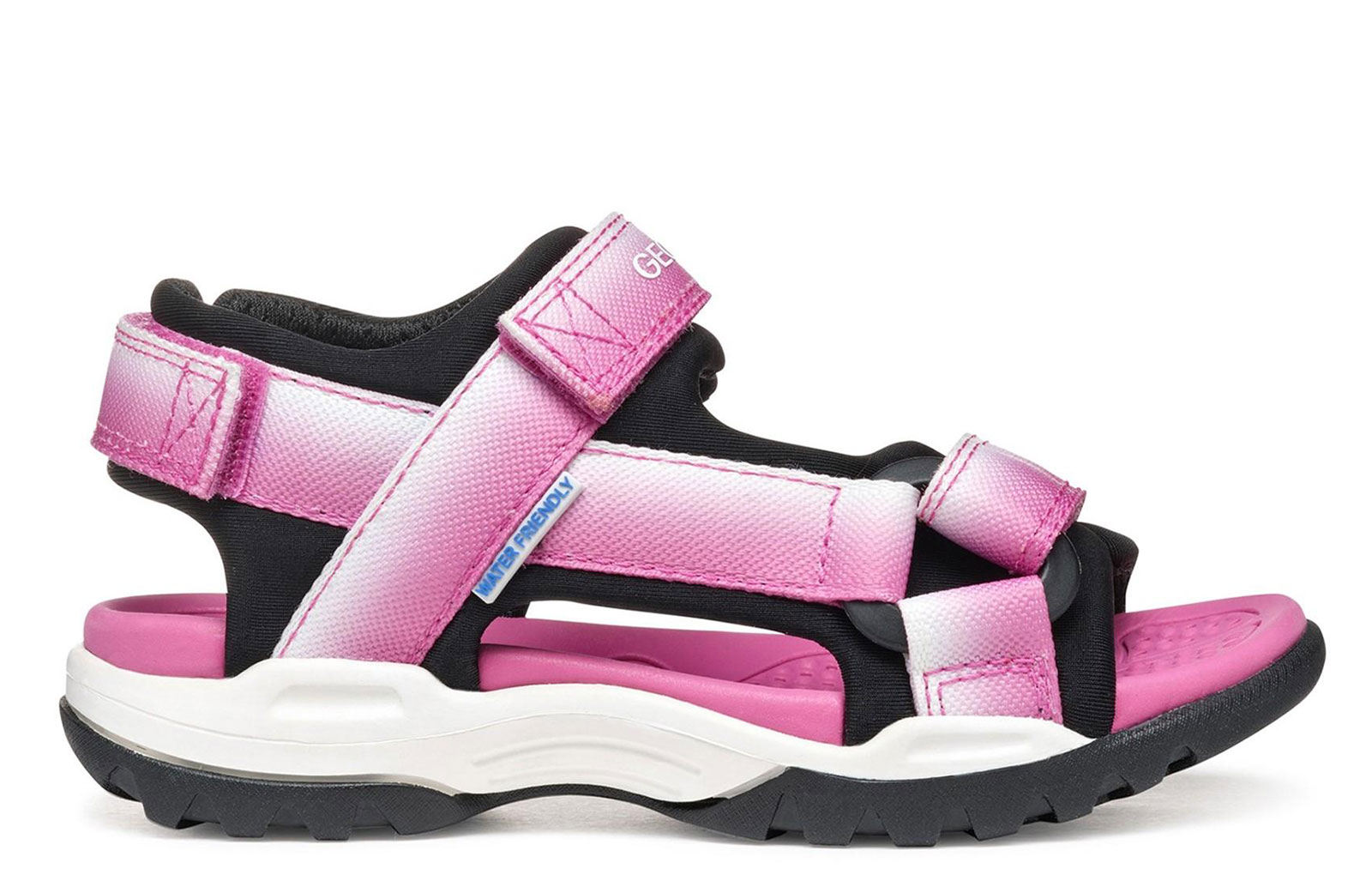 Geox Borealis Water-Friendly Girls Sandals | Sandals  | Fuchsia/Black  | UK Size 4