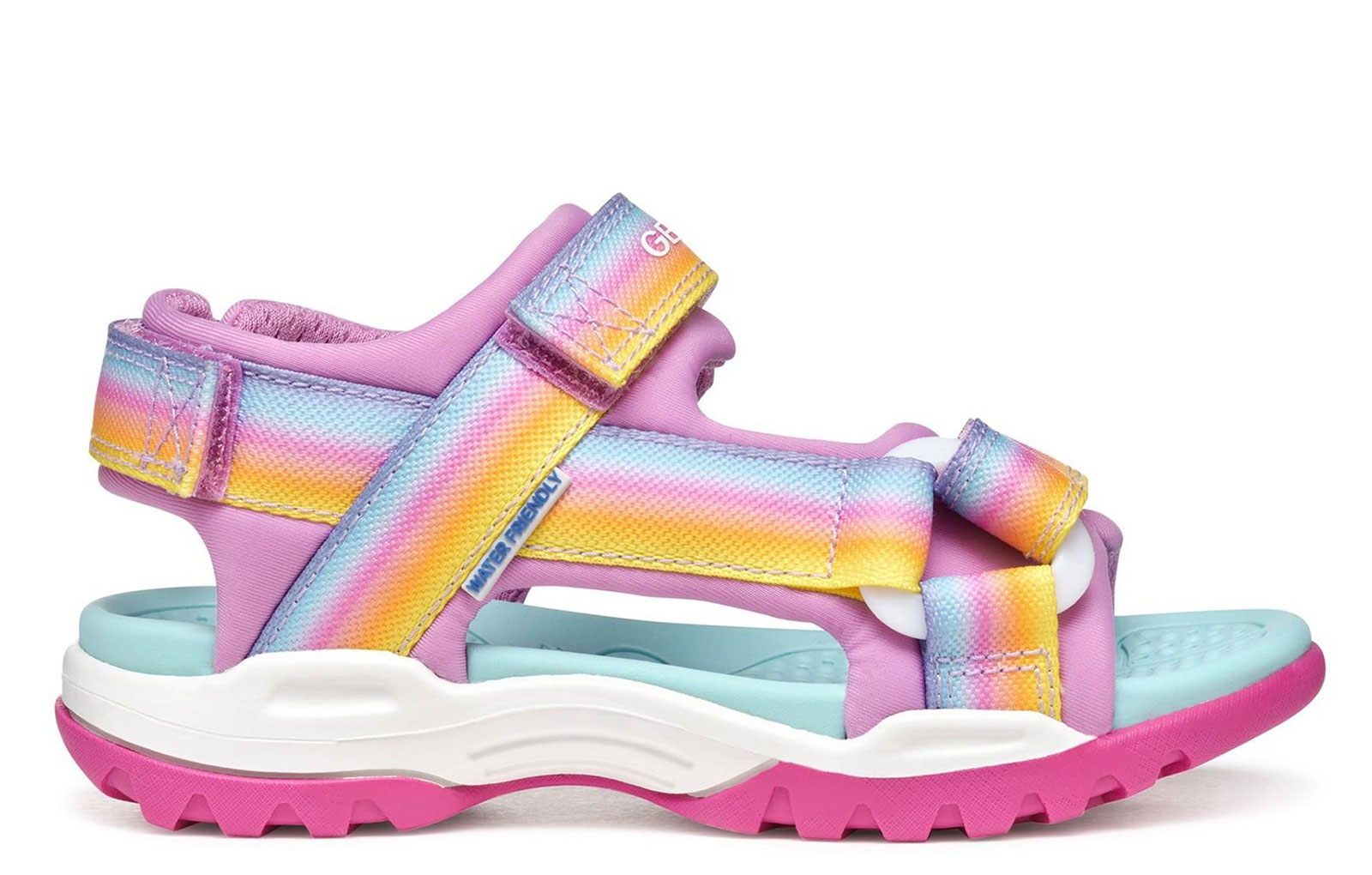 Geox Borealis Water-Friendly Girls Sandals | Sandals  | Dark Pink / Multicolor  | UK Size 1.5