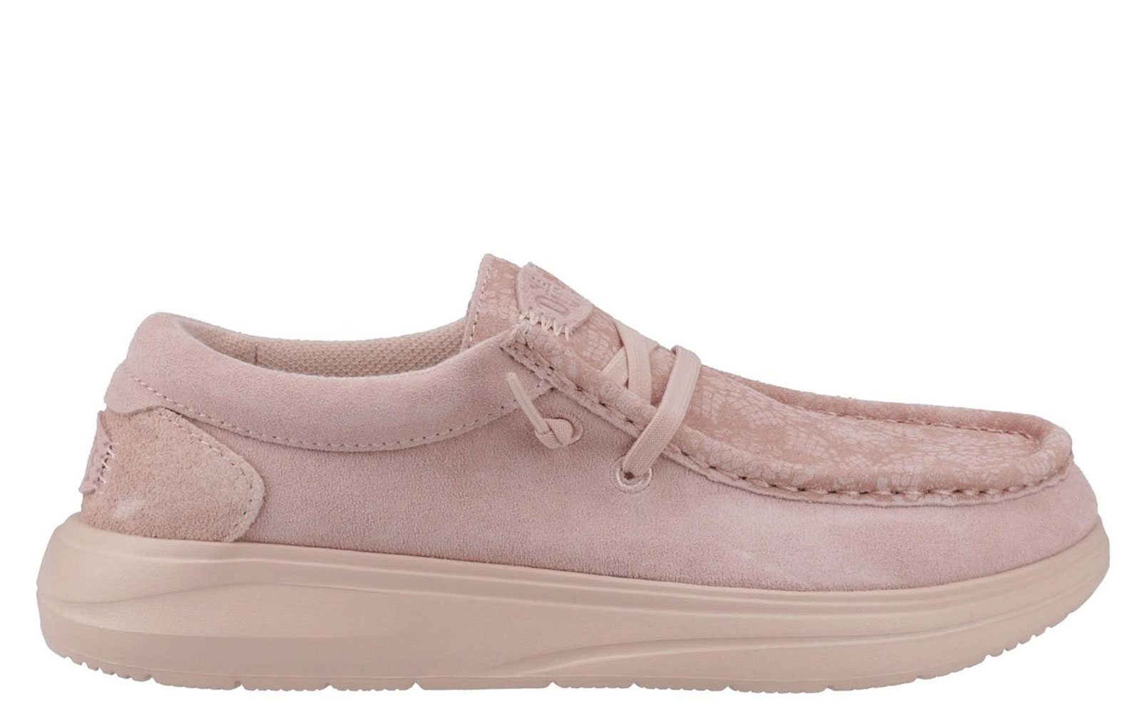 Hey Dude Wendy Comf Womens Suede Shoes Trainers, Size 8 In Rose Dust