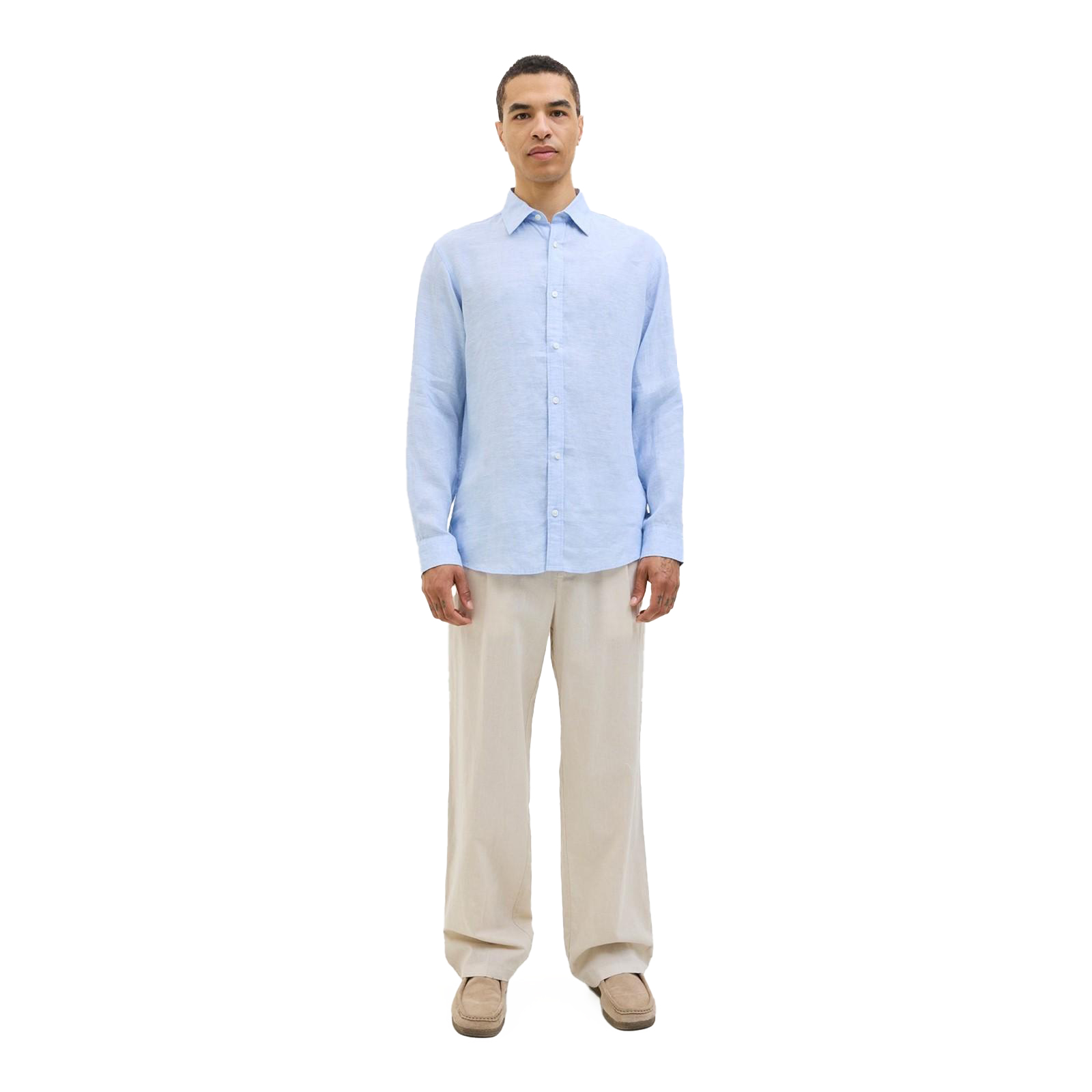 Jack & Jones Linen Men's Shirt Men's | Running Trainers  | Brunnera Blue  | UK Size XL