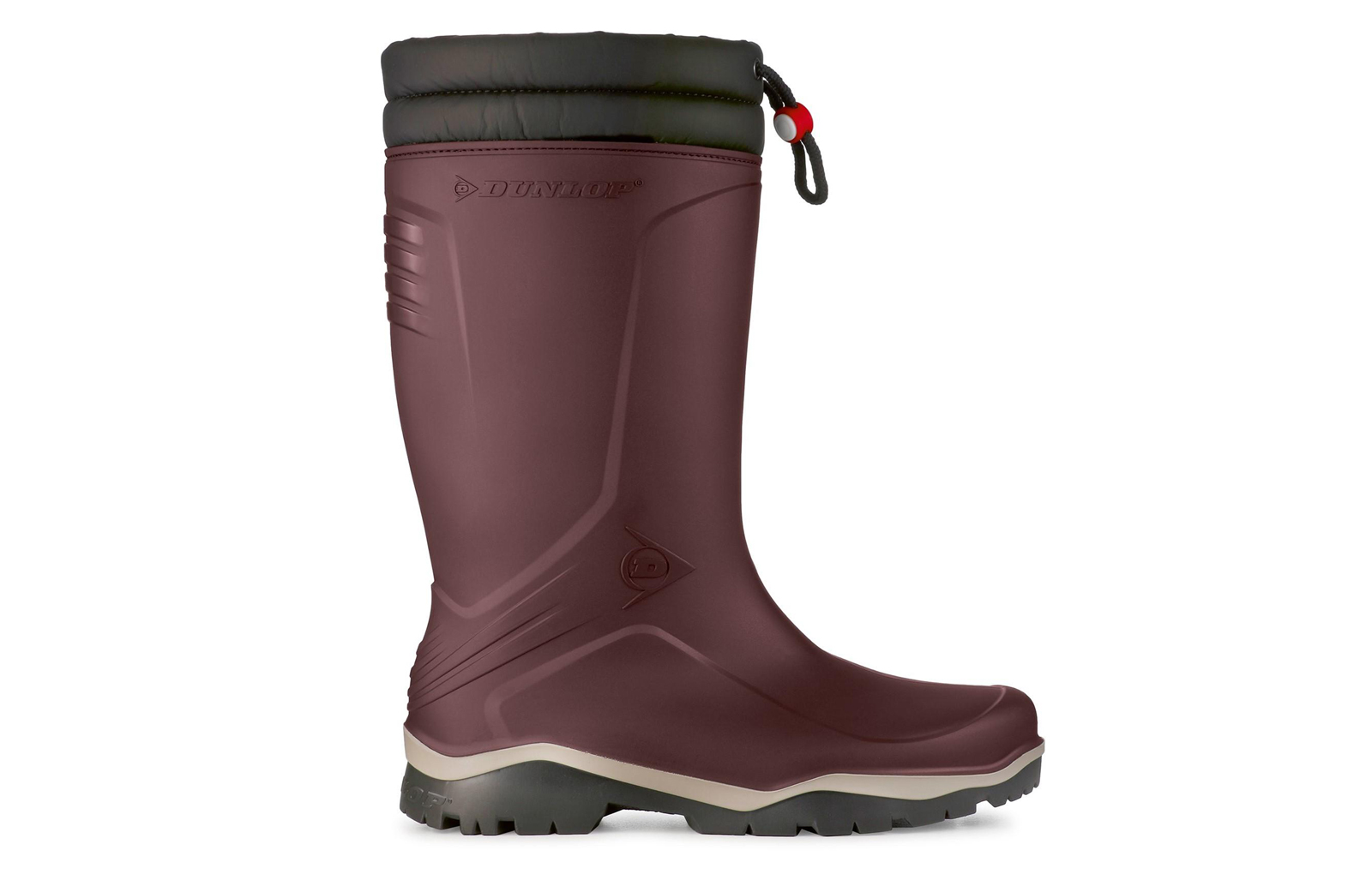 Dunlop Blizzard Fur-Lined Wellington Boots | Wellingtons  | Burgundy/Grey/Black  | UK Size 8