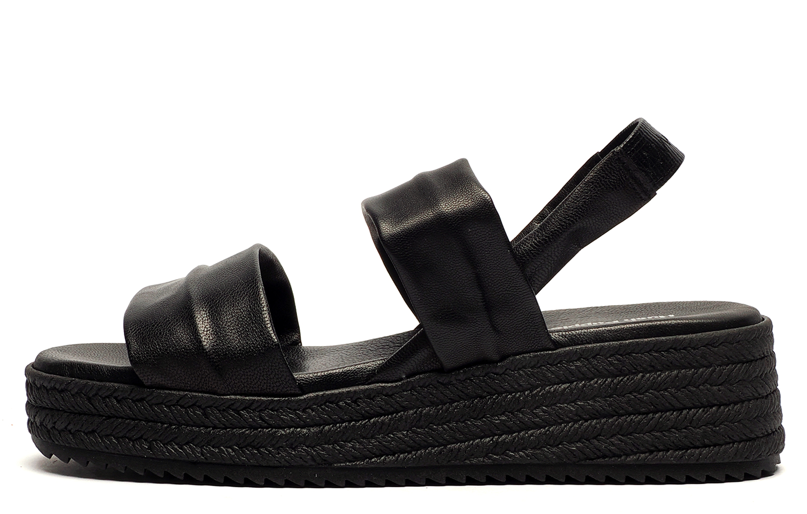 Hush Puppies Rachel Womens Leather Wedge Sandals | Slip On Shoes  | Black  | UK Size 6