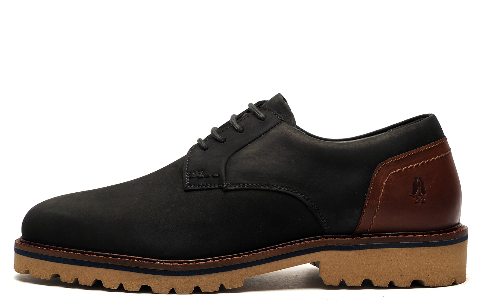 Hush Puppies Marcus Men's Leather Shoes Men's Trainers, Size 9 In Darkest Navy / Brown