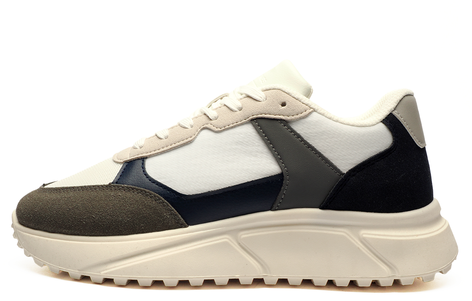Jack & Jones Aspire Men's Trainers Size: 8 Colour : White Castlerock / Navy Blazer