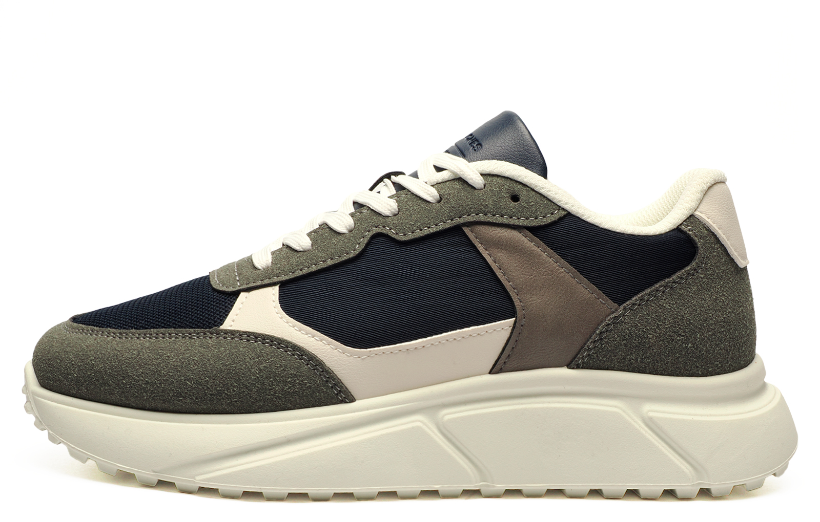 Jack & Jones Aspire Men's Trainers Size: 9 Colour : Castlerock / Navy Blazer / White