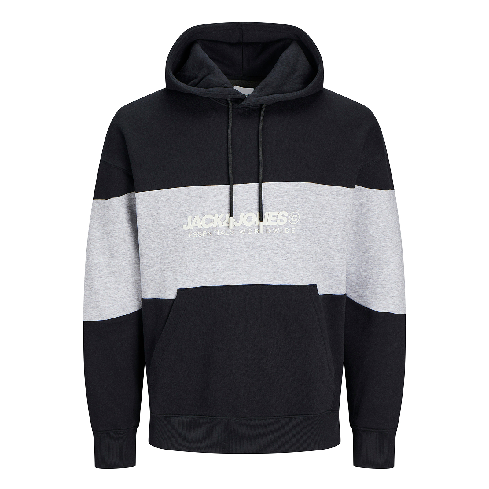 Jack & Jones Legacy Men's Hoodie - Adult - Black / Grey | Hoodies  | Black / Grey  | UK Size Large