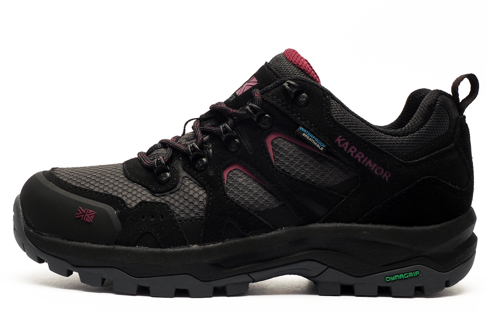 Karrimor Premium Bodmin Low 6 Womens Hiking Shoes | Safety Footwear  | Black / Raspberry  | UK Size 6