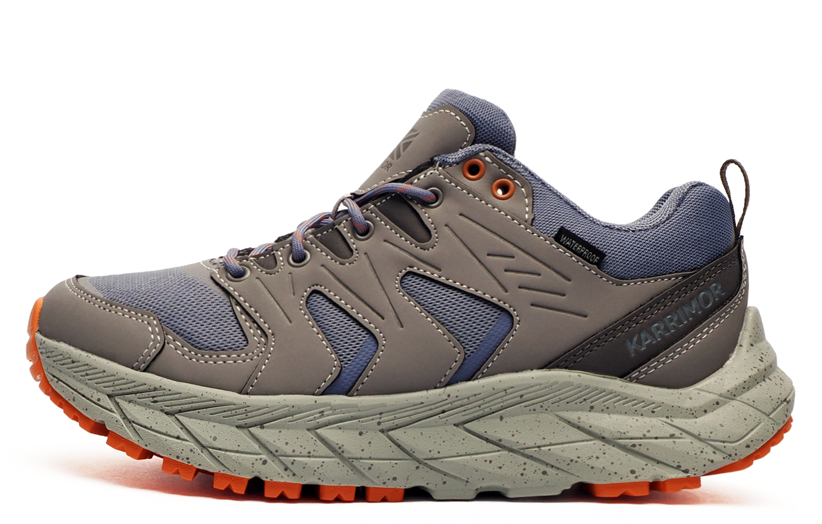 Karrimor Premium Kestrel Low Womens Waterproof Hiking Shoes Trainers, Size 7 In Grey / Purple / Orange