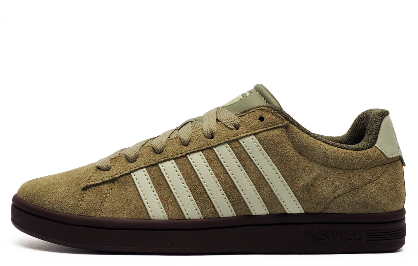 K Swiss Court Tiebreak Ii Suede Men's | Court Shoes  | Burnt Olive / Black Coffee / Alfalfa  | UK Size 9