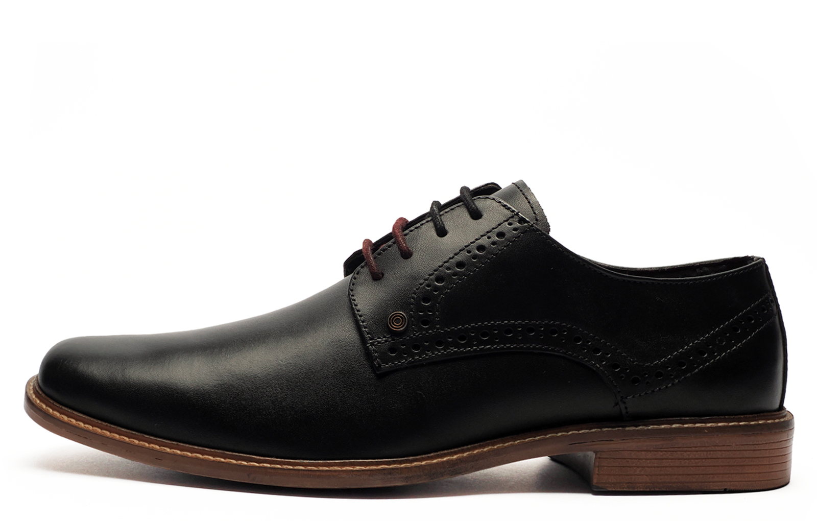 Lambretta Harvey Men's Derby Leather Brogue Shoes Men's | Brogues  | Black  | UK Size 9