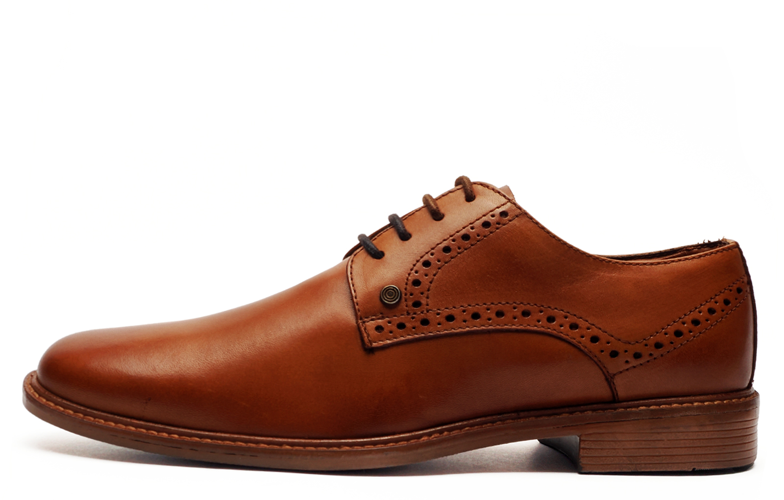 Lambretta Harvey Men's Derby Leather Brogue Shoes Men's | Brogues  | Tan  | UK Size 11