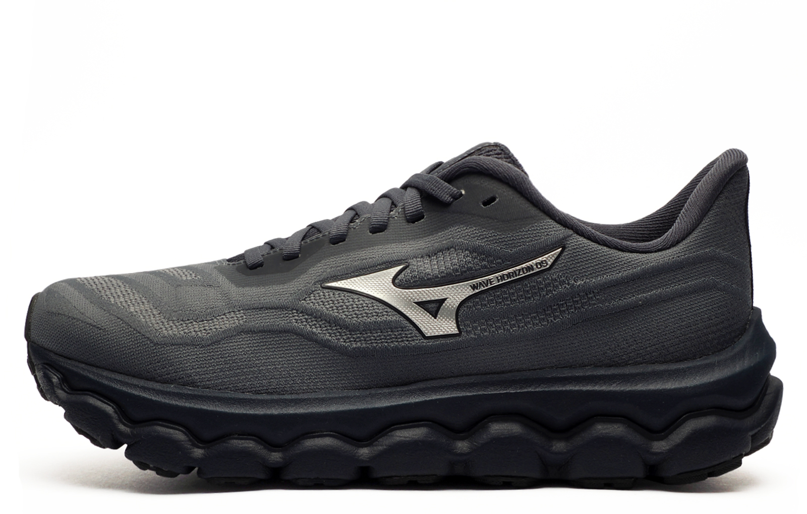 Mizuno Wave Horizon 9 Men's Running Shoes Men's | Running Trainers  | Grey / Black / Silver  | UK Size 11.5