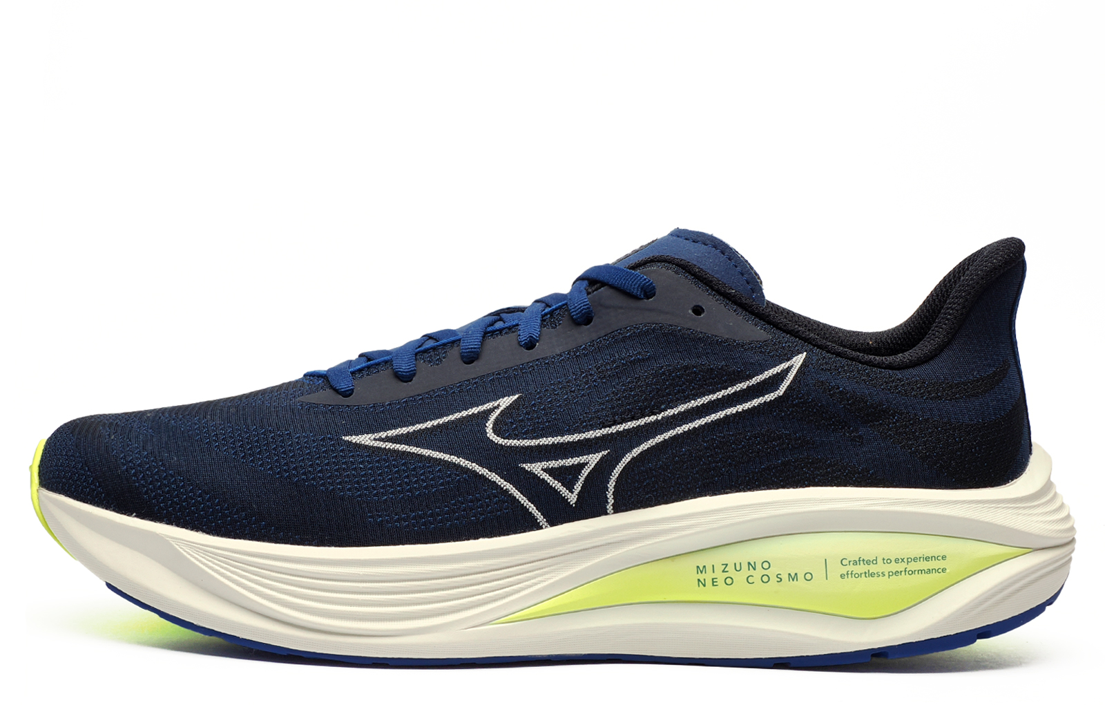 Mizuno Neo Cosmo Men's Running Shoes Men's | Running Trainers  | Estate Blue / White / Lightning Yellow  | UK Size 10