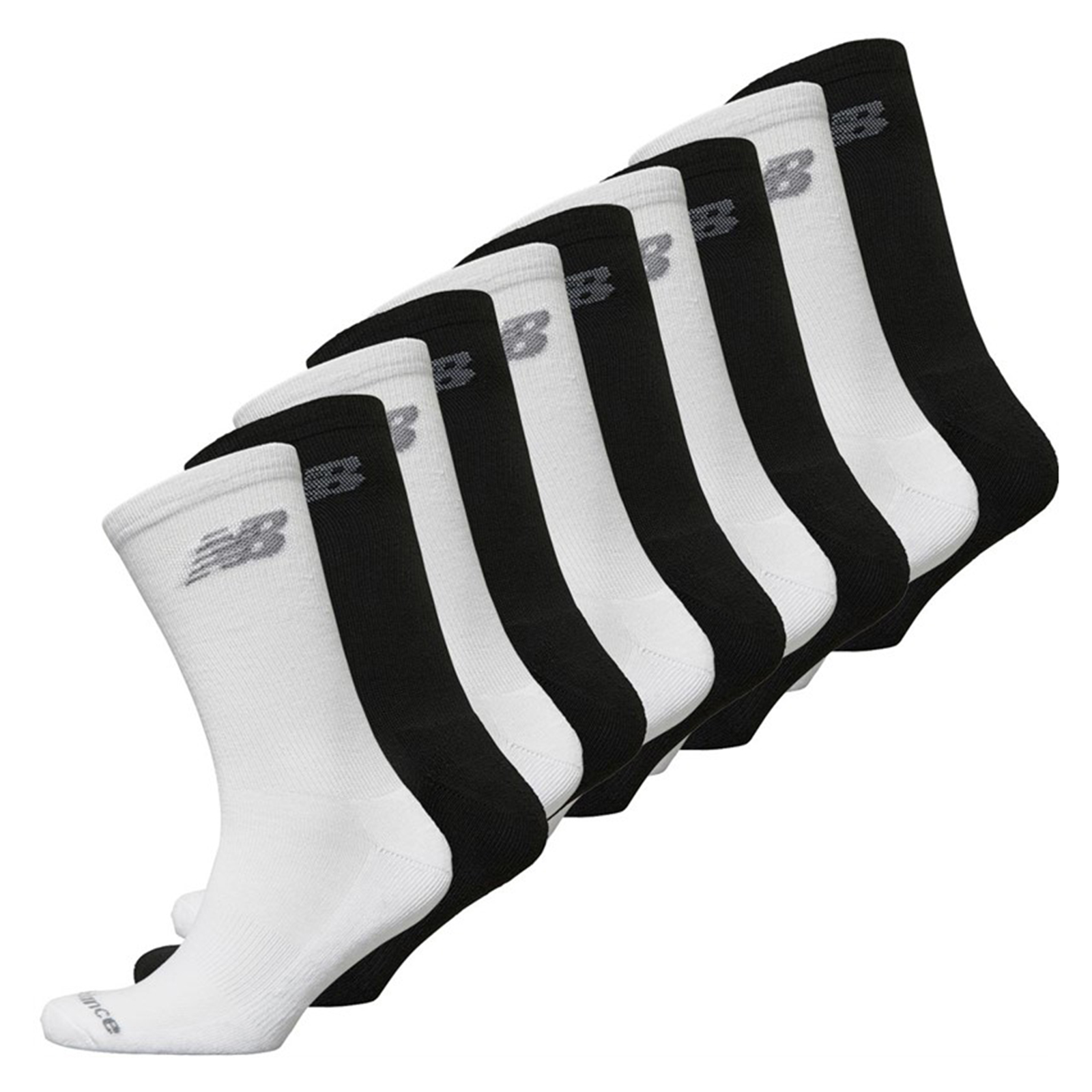New Balance 10 Pair Pk Performance Socks Men's Trainers, Size L (9 - 11) In Black / White