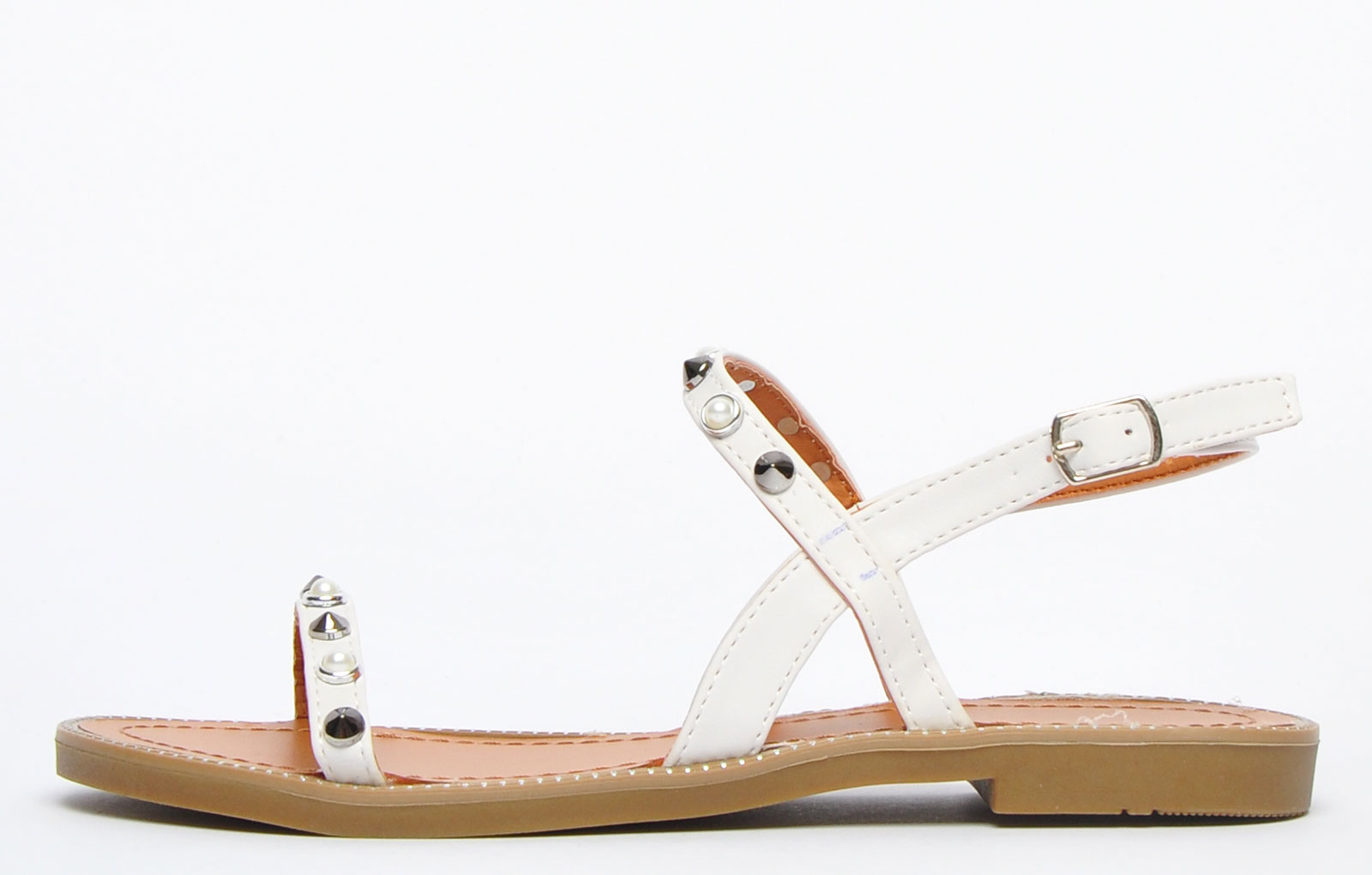 SALE - Biscote Paris Helena Designer Stud Zip Womens Fashion Gladiator  Sandals