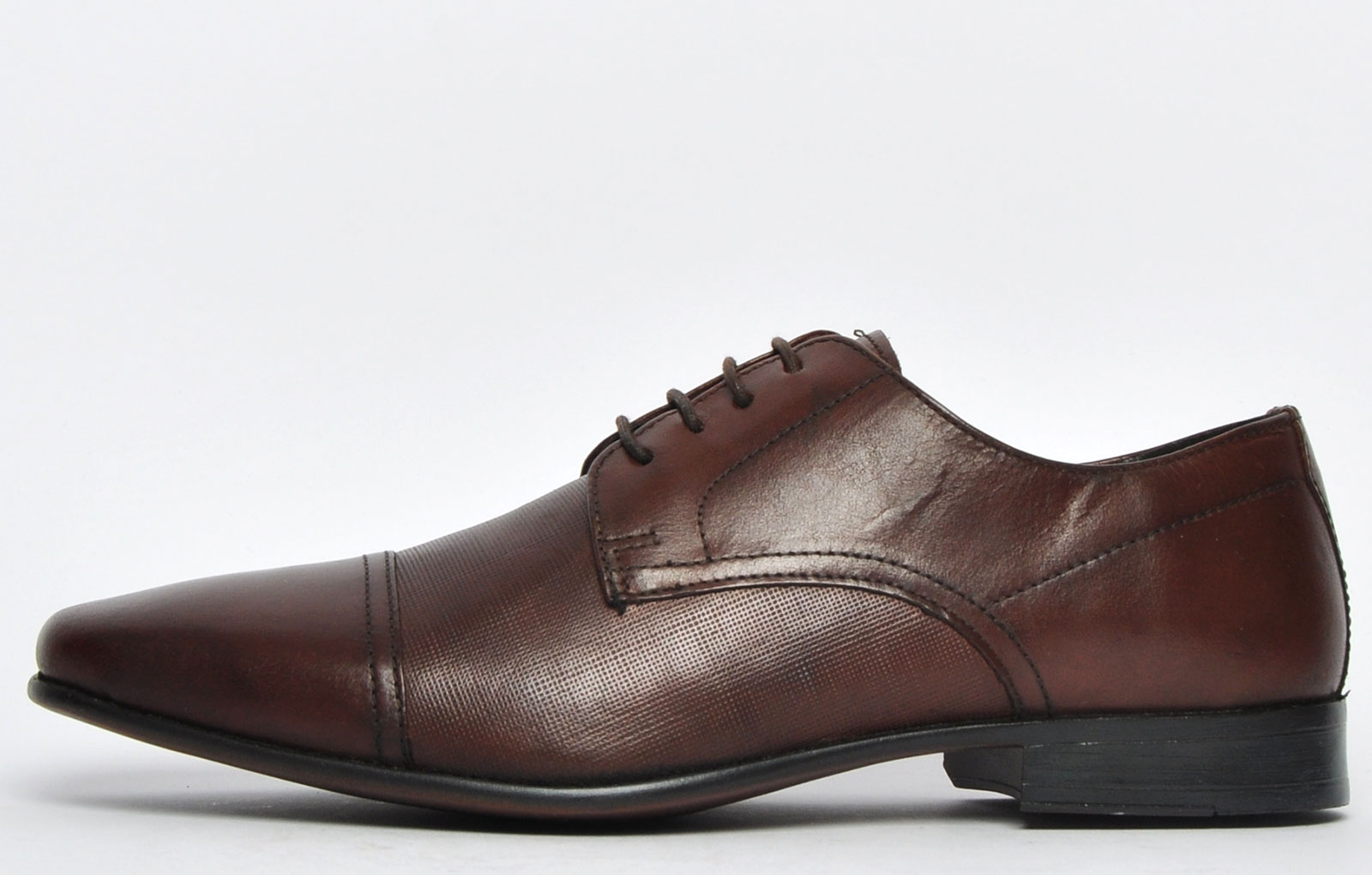 Genuine Leather Red Chief Black Laces Up Low Ankle Formal Shoes RC1346A  BLACK