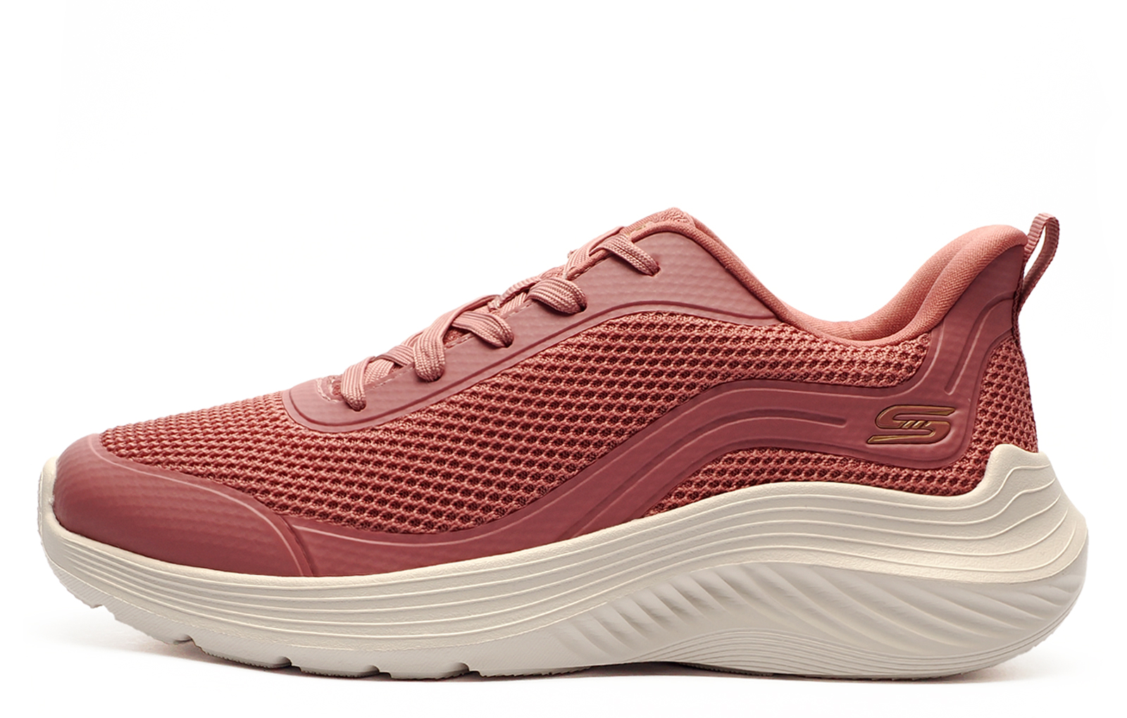 Skechers Sport Vegan Womens Memory Foam Trainers  Size: 6 Colour : Rose / White
