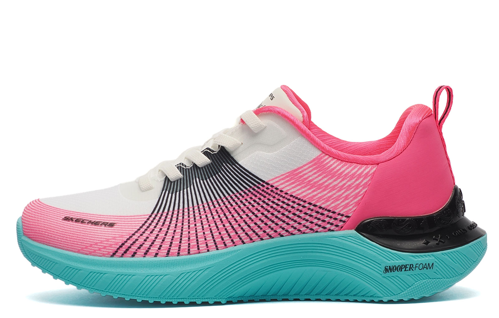 Skechers Cyber Ace X Snoop Dogg Collab Womens Trainers, Size 5 In White / Blue / Pink