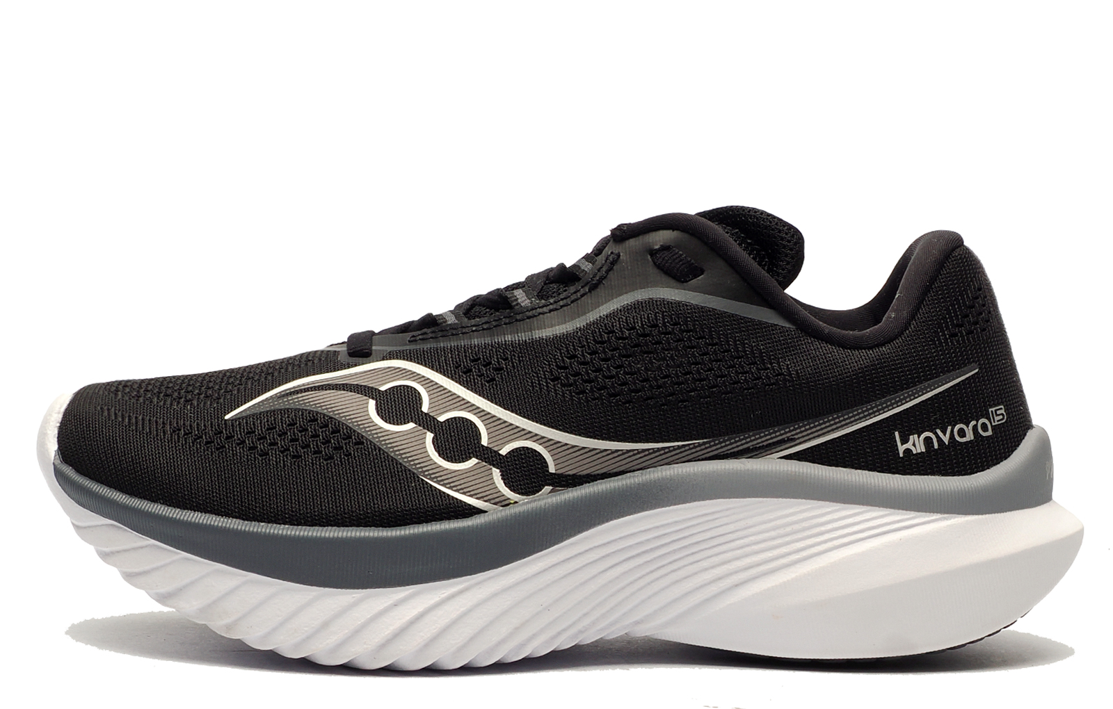 Saucony Kinvara 15 Womens Running Shoes | Running Trainers  | Black / White  | UK Size 7