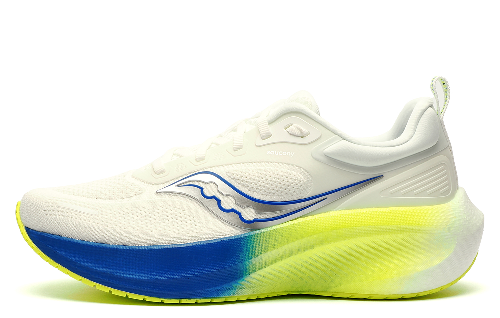 Saucony Surge 3 Men's Running Shoes Men's | Running Trainers  | White / True Blue / Yellow Lime  | UK Size 11