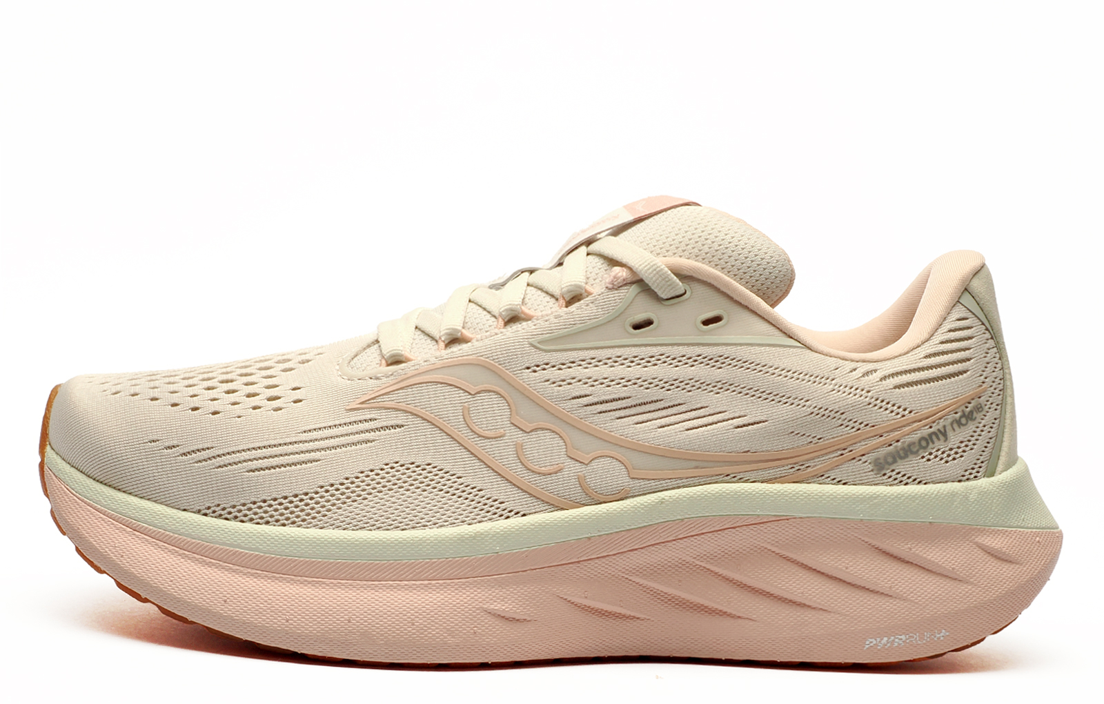 Saucony Ride 18 Womens Running Shoes | Running Trainers  | Quartz / Peony  | UK Size 7.5