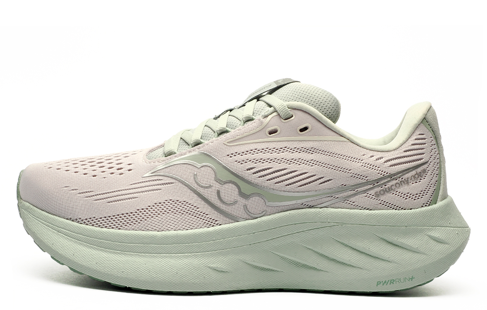 Saucony Ride 18 Womens Running Shoes | Running Trainers  | Fog / Mist  | UK Size 7.5