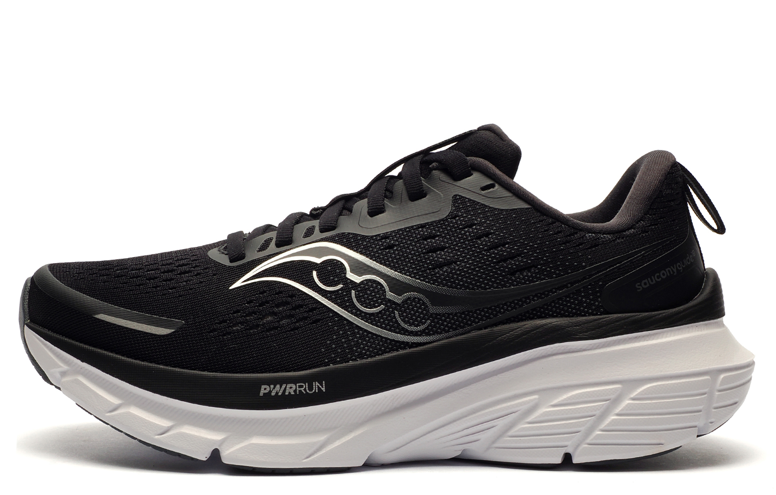 Saucony Guide 18 Men's Running Shoes Men's | Running Trainers  | Black / White  | UK Size 9