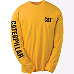Caterpillar Trademark Banner Long Sleeve T-Shirt Mens - GRD-18496-32894-09