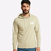 Caterpillar Hooded Long Sleeve T-Shirt Mens - GRD-32225-69840-09